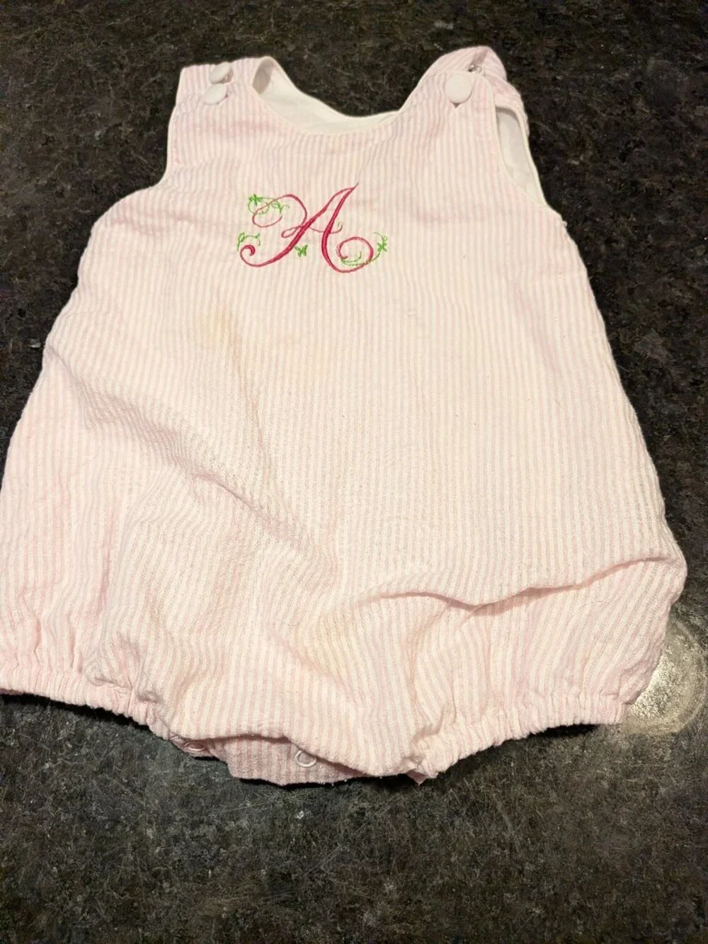 Girls Romper with A Embroidery
